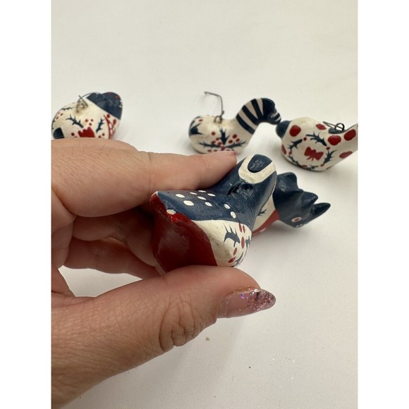 Ceramic Animals Christmas Ornaments Blue Re White Giraffe Bird Zebra Hippo Rhino - Picture 6 of 9